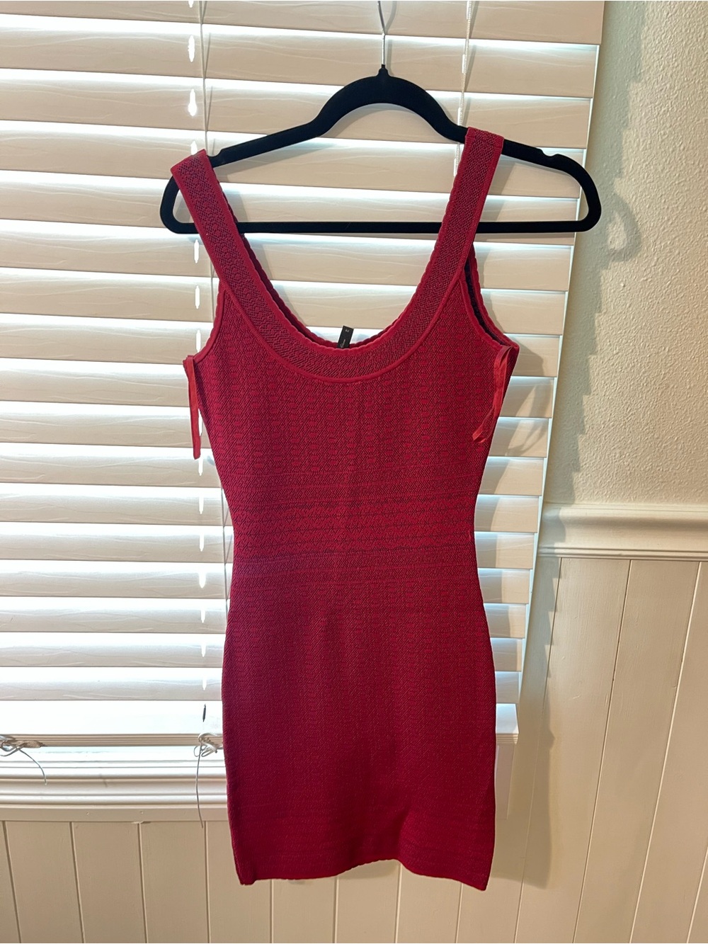BCBGMaxAzria Burgundy Knit Tank Mini Dress